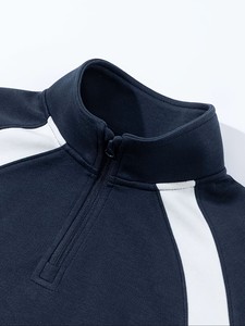 Sweat-shirt décontracté élégant pour garçons, demi-zip, color-block, couleur unie, haut à manches longues pour enfants, coupe ample pour le printemps - Product Image 6