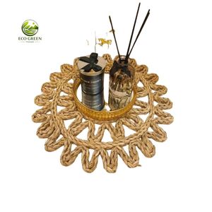 ECO GREEN Set de table en fibres naturelles faites à la main en forme de fleur, style classique, tressé, non toxique, réutilisable, décoration - Product Image 3