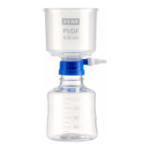 Sistema de Filtración con Tapa de Botella de PVDF de 500 mL, 0.22 m, Estéril, para Filtración de Búferes y Medios - Product Image 1