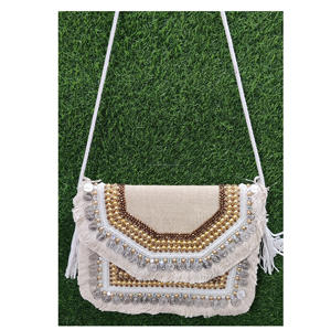 Bolso de mensajero bohemio para mujer, bolso de mano para fiesta de noche de India para mujer, bolsos de mano de lujo personalizados hechos a mano para novia - Product Image 5