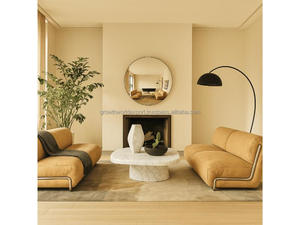 Designer <b>Oval</b> Marble <b>Coffee</b> <b>Table</b> Glossy Finish Contemporary Furniture Luxury White Marble <b>Coffee</b> <b>Table</b> Organic <b>Oval</b> Shape Cente - Product Image 2