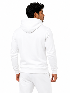 Sweat à capuche imperméable pour homme, blanc, hiver, logo personnalisé, manches longues, polaire, vêtements de sport décontractés, 100% ODM 340g - Product Image 3