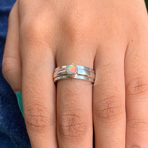 Natural Ethiopian Opal <b>Spinner</b> <b>Ring</b> 925 Sterling <b>Silver</b> Handmade Anxiety Fidget <b>Ring</b> Jewelry - Product Image 3