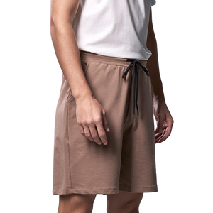 Pantalones Cortos de Algodón para Hombre, Cintura Elástica, Color Sólido, Cierre con Cordón, Tejido Transpirable, Ecológico, para Gimnasio - Product Image 1