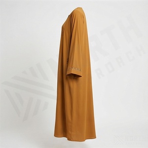 2025 OEM Kimono Abaya pour femmes musulmanes, en tissu polyester épais, doux et très extensible, col en V, manches longues, pour fêtes, Ramadan, mariages - Product Image 3