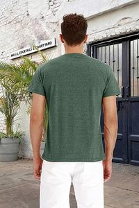 Camiseta de Algodón para Hombre, Moderna, de Manga Corta, Cuello Redondo, Color Sólido, Informal, Transpirable, Tejido Suave, para Uso Diario en Verano, Venta al Por Mayor - Product Image 6
