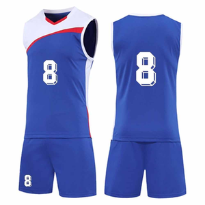 ชุดวอลเลย์บอล OEM สำหรับฝึกซ้อมและการแข่งขัน เสื้อเจอร์ซีย์โพลีเอสเตอร์แห้งเร็ว ระบายอากาศได้ดี ผู้ผลิตกางเกงขาสั้น - Product Image 1