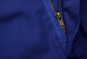 Combinaison ignifuge 100% coton bleue FR avec bandes réfléchissantes, vêtements de travail - Product Image 4