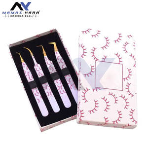 Pinzas de Acero Sólido Premium para Pestañas, Juego de 4 Piezas con Cubierta de Goma, Punta de Fibra para Volumen, para Extensiones de Pestañas de Precisión - Product Image 2