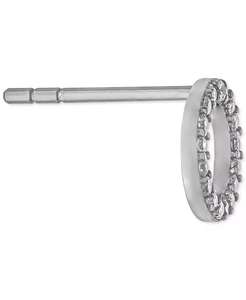 Orecchini a cerchio aperto con zirconi cubici in argento Sterling | Macacy's - Product Image 3