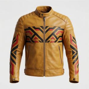 Veste de moto en cuir véritable pour homme de qualité supérieure, nouvelle arrivée, vestes de moto d'hiver, protections amovibles, personnalisables - Product Image 1