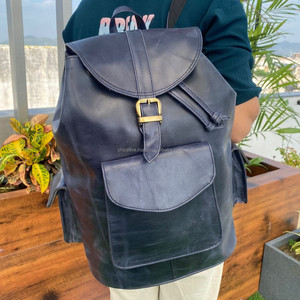 High Quality Customizable Men's Fashionable Real Cow Leather Laptop Backpack Big Capacity Genuine Leather Travel Luxury Backpack - Product Image 2