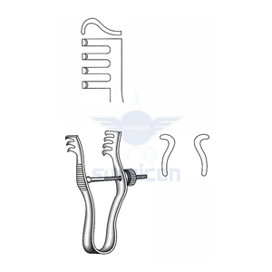 Retractor Autoajustable Finsen de 7 cm (2¾ Pulgadas) y 12 mm, Biselado, con Tornillo de Ajuste, de Acero Inoxidable, Reutilizable, Quirúrgico - Product Image 1