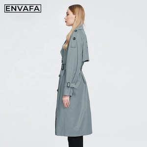 Gabardina de Alta Calidad para Mujer, Chaqueta Cortavientos con Cinturón, Gabardina Larga de Primavera, Venta al Por Mayor - Product Image 4