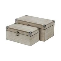 Ensemble de coffres de rangement en métal doré martelé de luxe avec couvercle, boîte organisatrice pour la maison et le bureau