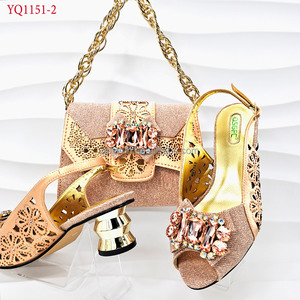 YQ1151 dernière conception italienne dames chaussures et sacs pour correspondre à l'ensemble dames <span class=keywords><strong>sandales</strong></span> à talons femmes nigérianes chaussures de mariage pompes - Product Image 3