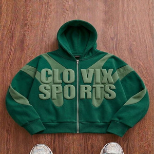 CLOVIX SPORTS Sweat à capuche zippé pour homme en tissu softshell, veste entièrement zippée, logo personnalisé, vêtements de sport coupe-vent - Product Image 5