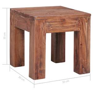 Mesa de Centro Pequeña de Madera de Caoba Sólida con Tonos Marrones Variados - Product Image 5