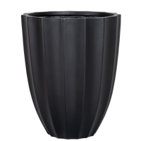 Kit Balkon Apartemen Monstera Deliciosa dengan Pot Ovoid Berwarna Hitam Pekat, Ringan, dari Fiberglass, untuk Pagar Sudut (Quartet)