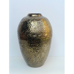Modern Hand Hammered Metal <b>Vase</b> <b>Unique</b> Textured Geometric Decorative Vessel Minimalist Tabletop Centrepiece for Home Decor - Product Image 5