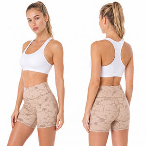 Shorts de sport pour femmes, sous-vêtements de compression, shorts de gym à taille élastique, shorts de yoga en spandex et polyester, collants courts - Product Image 1