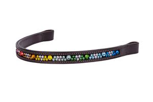 Banda de cejas de caballo de cuero inglés personalizada del fabricante indio multicolor innovador diamante suave acolchado - Product Image 2