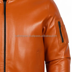 แจ็กเก็ตบอมเบอร์แฟชั่นผู้ชายหนังแนวสตรีทสูงระบายอากาศน้ำหนักเบาทนทานสำหรับใช้งานกลางแจ้งหรือลำลอง - Product Image 4