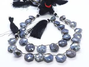 Cuentas hexagonales de labradorita natural con revestimiento plateado, de 8-12 mm, cuentas sueltas de labradorita con forma elegante para la elaboración de joyería. - Product Image 6