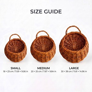 Rattan Wall Hanging Planter Perfect <b>For</b> Indoor Outdoor <b>Plants</b> Boho Home Decor Woven Hanging <b>Basket</b> Wholesale From India - Product Image 2