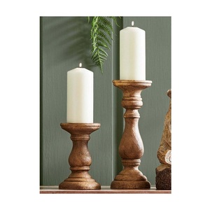 Candle Pedestal Decorative Home Accent for Dining <b>Table</b> Living Room Bedroom Mantel <b>Console</b> and Celebration Settings - Product Image 6