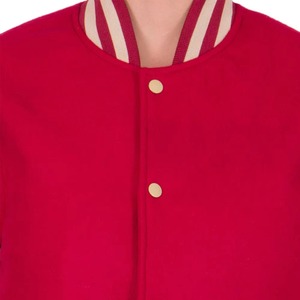 Chaqueta Varsity Premium Personalizada para Mujer, Cuerpo de Lana, Mangas de Cuero Genuino, Impermeable, Transpirable, Ajustada - Product Image 6