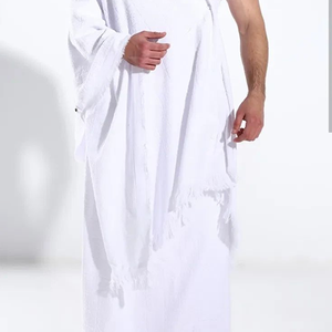 ผ้าขนหนูอิห์รอม 100% ผ้าฝ้าย ชุด 2 ชิ้น สำหรับฮัจญ์และอุมเราะห์ คุณภาพสูง ขนาดมาตรฐาน - Product Image 6