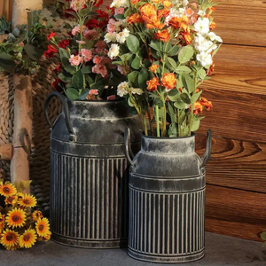 Vintage Stylish Galvanized Metal Pitcher Vase Farmhouse Decorative <b>Jug</b> For Shabby Chic Home Decor & Wedding Use - Product Image 6