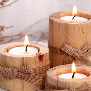 Porte-bougie en bois fait main, décoration de Noël pour la maison, best-seller, nouveau design, ornements artisanaux en bois faits à la main - Product Image 2