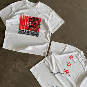 เสื้อยืดกราฟิกสไตล์วินเทจทรงโอเวอร์ไซส์ ผ้าฝ้ายลำลองแนวสตรีทแวร์ สำหรับแฟชั่นฤดูร้อน เสื้อผ้าแฟชั่นขายส่ง - Product Image 3