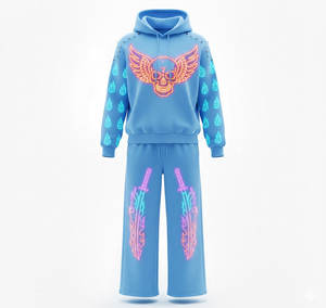 Sweat à capuche homme imprimé numérique futuriste, motif néon central et manches à motif de circuits, haut techwear vibrant - Product Image 1