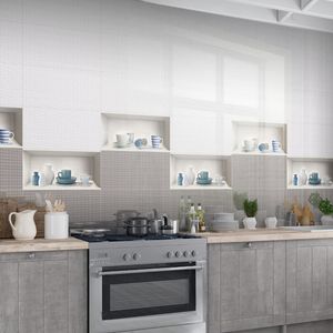 Azulejo Cerámico Blanco Brillante Minimalista Moderno 300x600 para Espacios de Oficina Profesionales y Paredes de Edificios Comerciales Elegantes - Product Image 1
