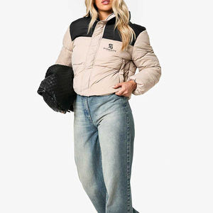 Veste matelassée coupe-vent pour femme, chaude et légère, avec capuche, couleur unie, nouvelle collection 2026, haute qualité, avec logo, idéale pour l'extérieur - Product Image 6