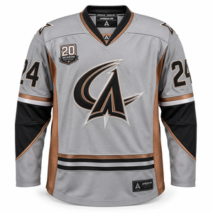 Camiseta de Hockey sobre Hielo Personalizada para Hombre, Tejido Ligero de Poliéster, Uniforme de Equipo, Color Gris Acero, Cobre, Negro, Transpirable - Product Image 4