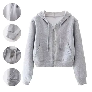 <b>Women</b>’s Cropped Pullover Hoodie Sweatshirt <b>for</b> Casual Wear, Long Sleeve <b>Fleece</b> Crop Hoodie <b>Top</b> with Drawstring Hood and Relaxed - Product Image 1
