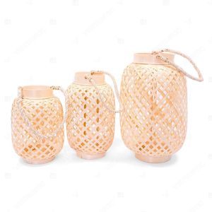 Vietrustic Trend-driven Design Woven Lantern Light <b>Hurricane</b> <b>Candle</b> Holder Bamboo Rattan Lantern Outdoor Hanging Lanterns - Product Image 6