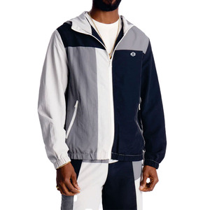 Streetwear Color Block Windbreaker <b>Lightweight</b> Hooded Track <b>Jackets</b> Custom Sportswear Nylon Windbreaker OEM <b>jacket</b> for men USA - Product Image 1