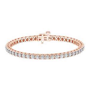 custom luxury wholesale silver round brilliant cut diamond bracelet lab grown diamond tennis bracelet chain fine jewelry - Product Image 2