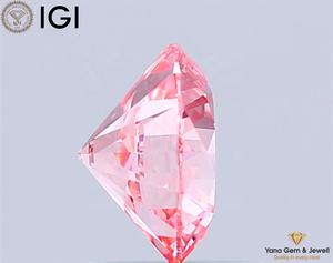 Diamante de Corte Redondo de 7.31 mm, Color Rosa Intenso, Claridad VS2, Cultivado en Laboratorio CVD, 1.50 Quilates, Certificado IGI, para Anillo de Boda de Lujo - Product Image 4