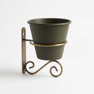 Handmade Olive Brass 16cm Iron <b>Wall</b> Planter for Home <b>Decor</b> & Weddings - Product Image 1