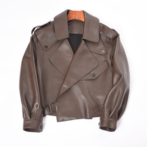 Wholesale Women Genuine <b>Sheepskin</b> Leather <b>Jacket</b> Plus Size Breathable Design Leather Over Coat <b>Jacket</b> Plus Size Breathable - Product Image 5