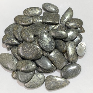 Rida Creations IGI Certified Natural Silver Oval Cabochon <b>Marcasite</b> Loose Gemstone for Jewelry Making Model RC MARC5480 - Product Image 2
