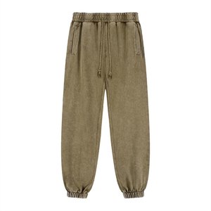 Pantalones Joggers de Pana Verde para Hombre, Cintura Elástica con Cordón, Bolsillos Laterales, Ropa Casual de Otoño, Tejido Transpirable de Peso Medio - Product Image 4
