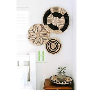 Best Wholesale Handmade Rattan Wall Basket Set Natural Woven Bohemian Hanging Wall Decor Washable Living Room Home <b>Decoration</b> - Product Image 5