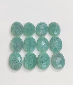 พลอยอะเมโซไนต์ธรรมชาติทรงรีเหลี่ยมเพชรพลอยสำหรับทำเครื่องประดับขายส่ง สีฟ้าเขียว - Product Image 3